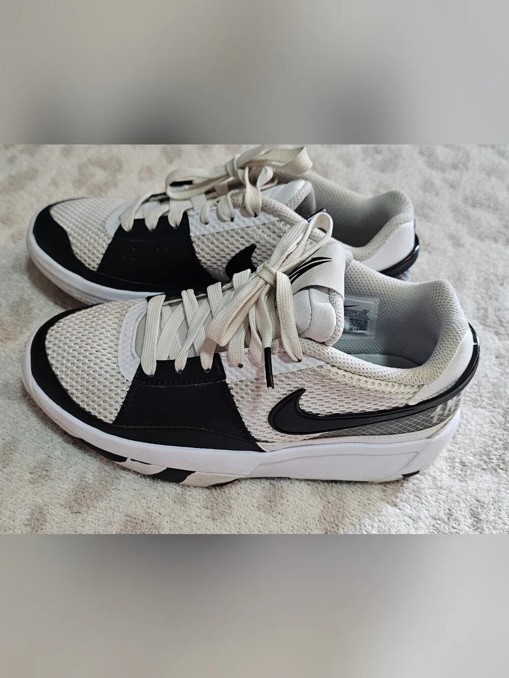 Nike Ja 1 Scratch 2.0 Shoes White Black Lace Up Sz 3.5 Youth